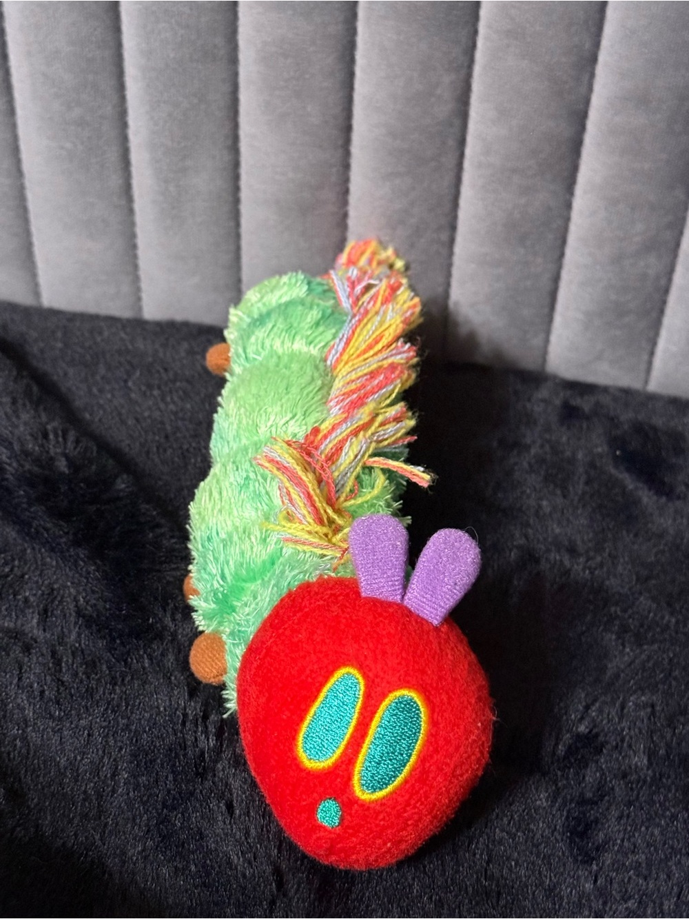 The Very Hungry Caterpillar Plush Stuffed Animal Eric Carle Green Red Worm Toy